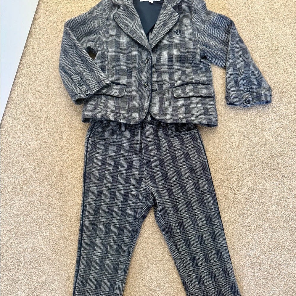 Tartine et Chocolat
Gray Plaid Two-Piece Suit for Kids